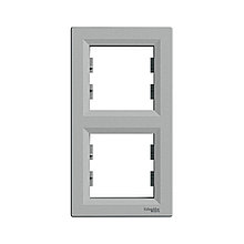 Рамка вертикальная SE EPH5810261 Asfora 2 постовая алюминий 2-020785