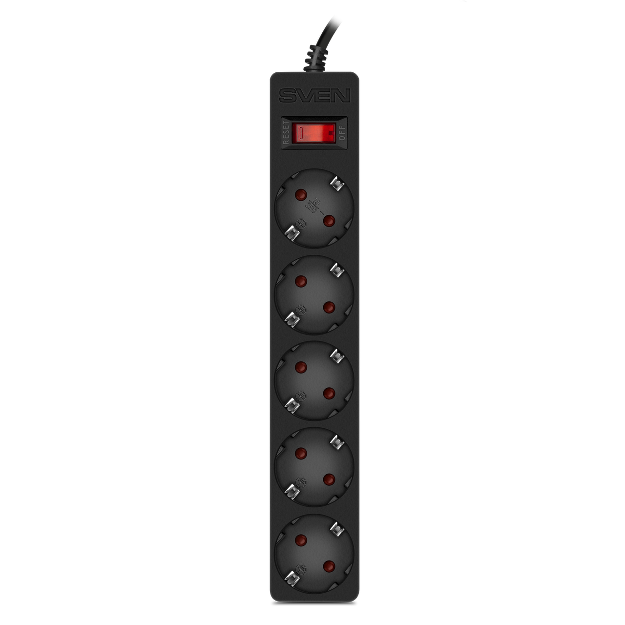 SVEN SV-021566 Cетевой фильтр SF-05E (5 розеток), 3 м., черный