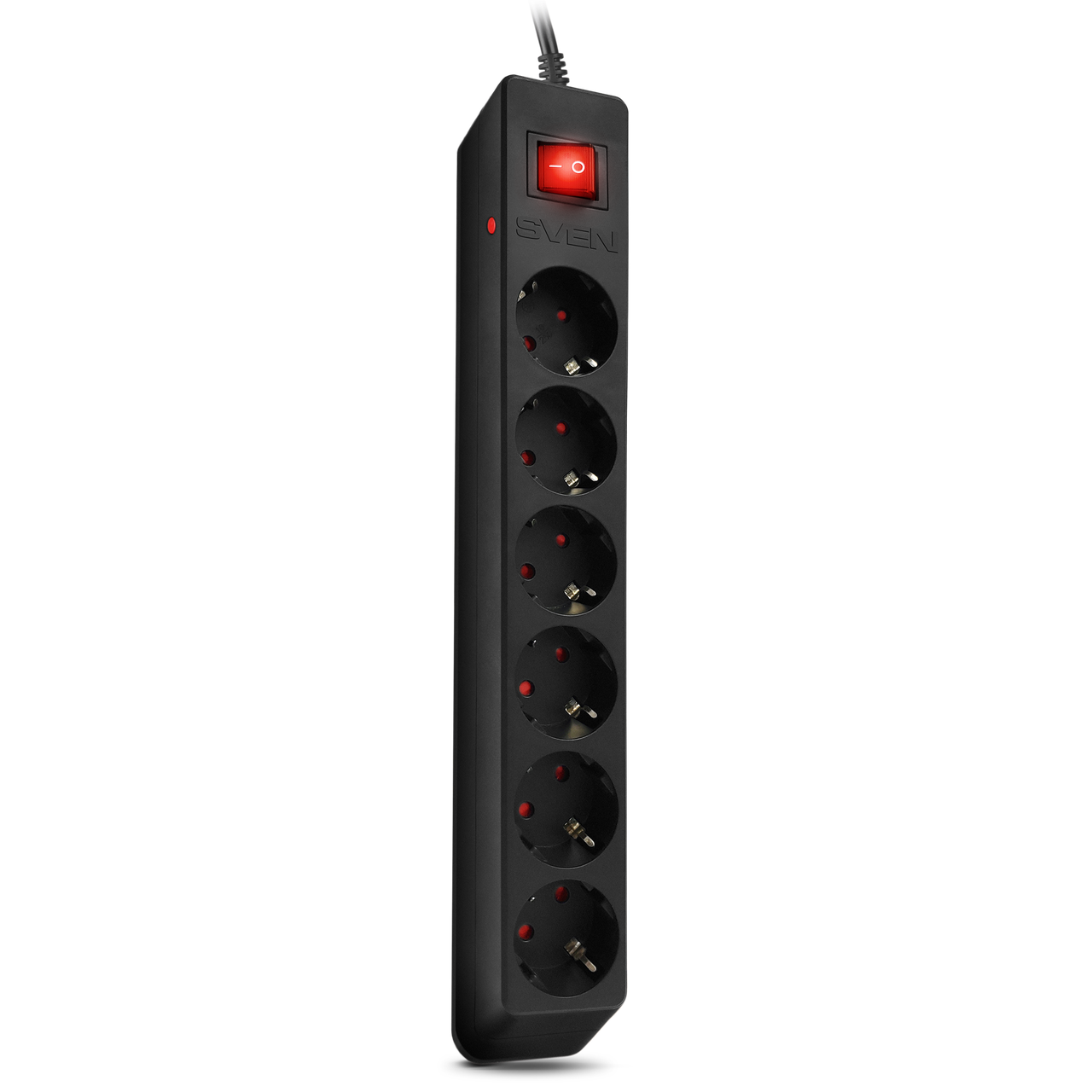 SVEN SV-021023 Cетевой фильтр Surge Protector Optima 3 м (6 розеток) black, color box