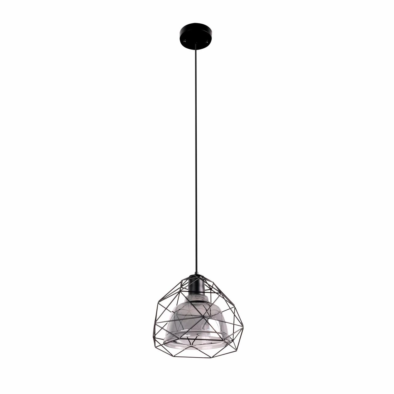 Люстра 9086-1SK E27 SMOKE GLASS+BLACK METAL (TEKAVIZE)