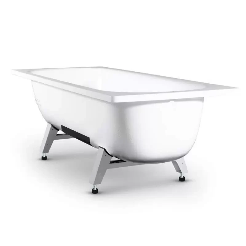 Ванна стальная DONNA VANNA MARION 160*70*40 прямоугольная с опорной подставкой, белый ирис без ранта M-61903