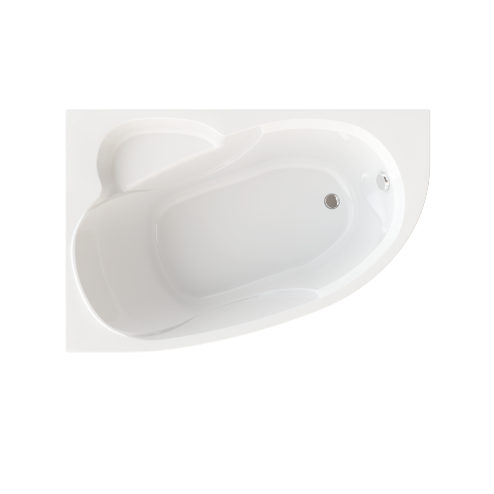 Ванна обрезанная Тритон Кайли правая 150х100 New в комплекте (с сифоном) + каркас