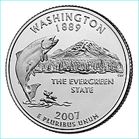 Монета "Вашингтон - Washington" 25 центов (США) 2007