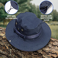 Летняя панама и широкими полями темно-синяя