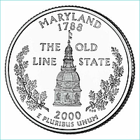 Монета "Мэриленд - Maryland" 25 центов (США) 2000