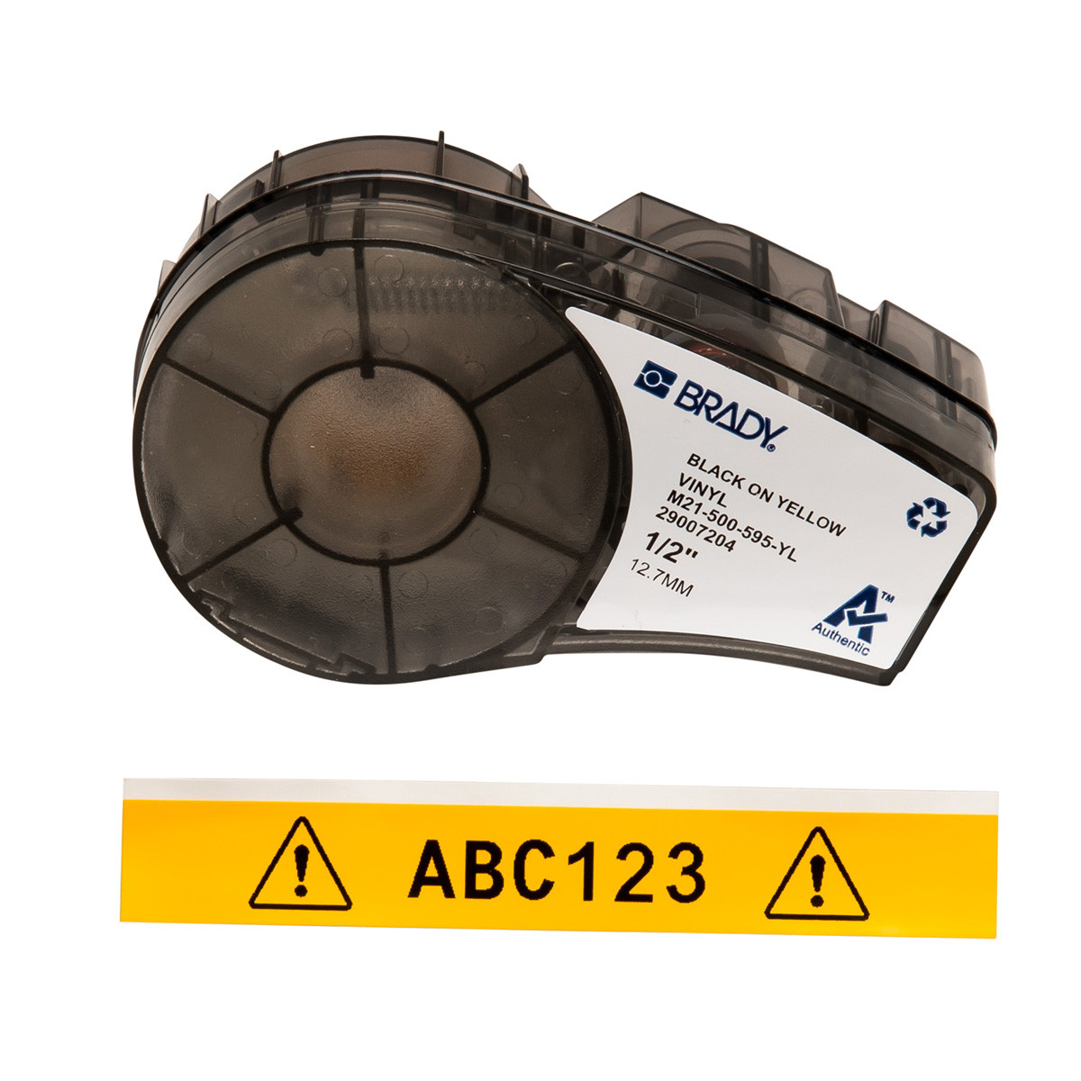 Картридж BRADY для BMP21 M21-500-595-YL  лента виниловая, 12,7mm/6.4m., черный на желтом
