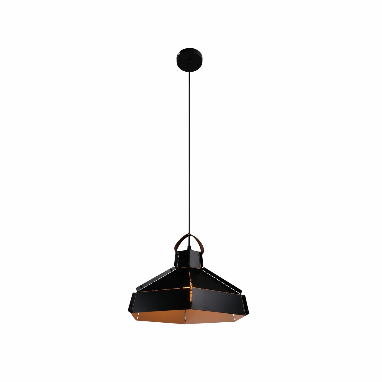 Люстра ESAGONO MINI 40W 1xE27 BLACK D40xH25 (TEKAVIZE), фото 1