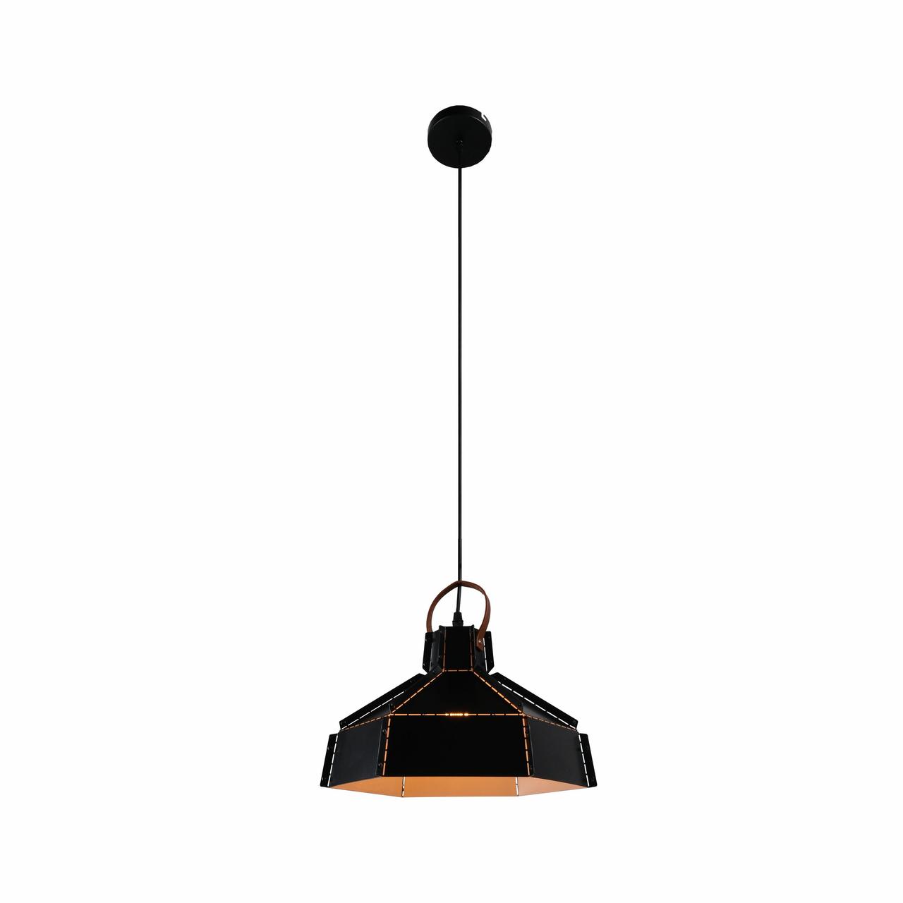 Люстра ESAGONO MIDI 40W 1xE27 BLACK D35xH25см TEKAVIZE
