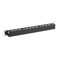 ITK Кабельный органайзер с крышкой 19" 1U, черный IEK E-PRO