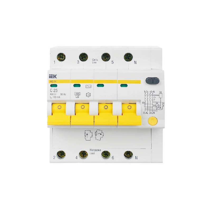 УЗО АД 14 (4ф) 25А IEK (3/24), фото 1
