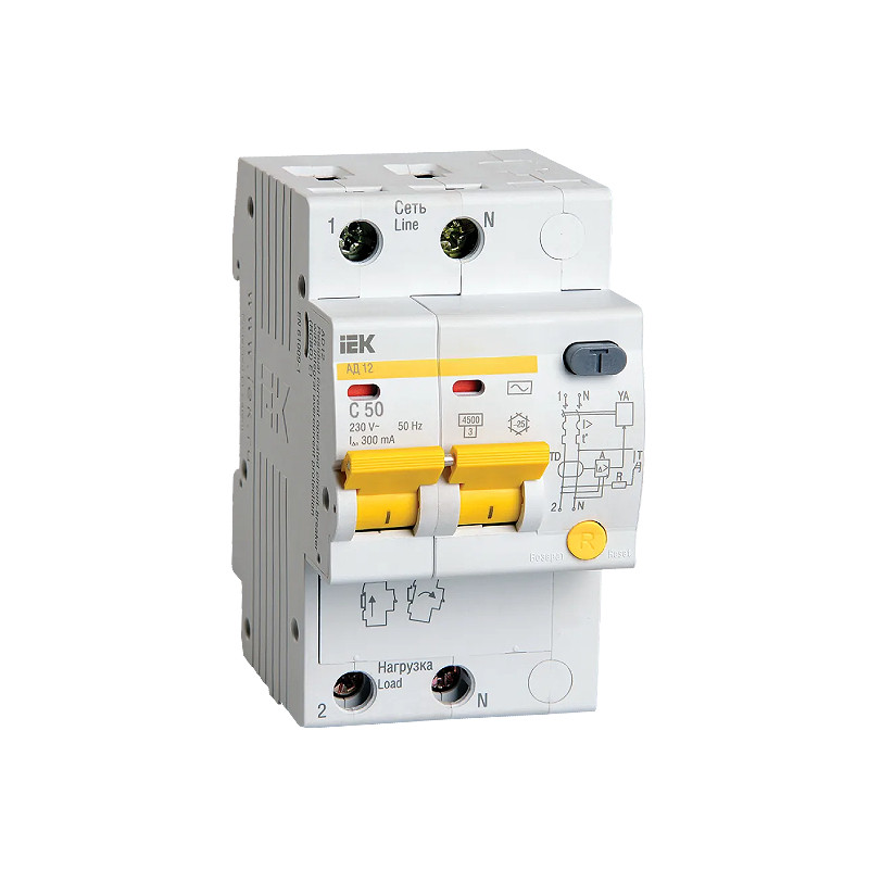 УЗО АД 12 (2ф) 50А IEK (4/32)