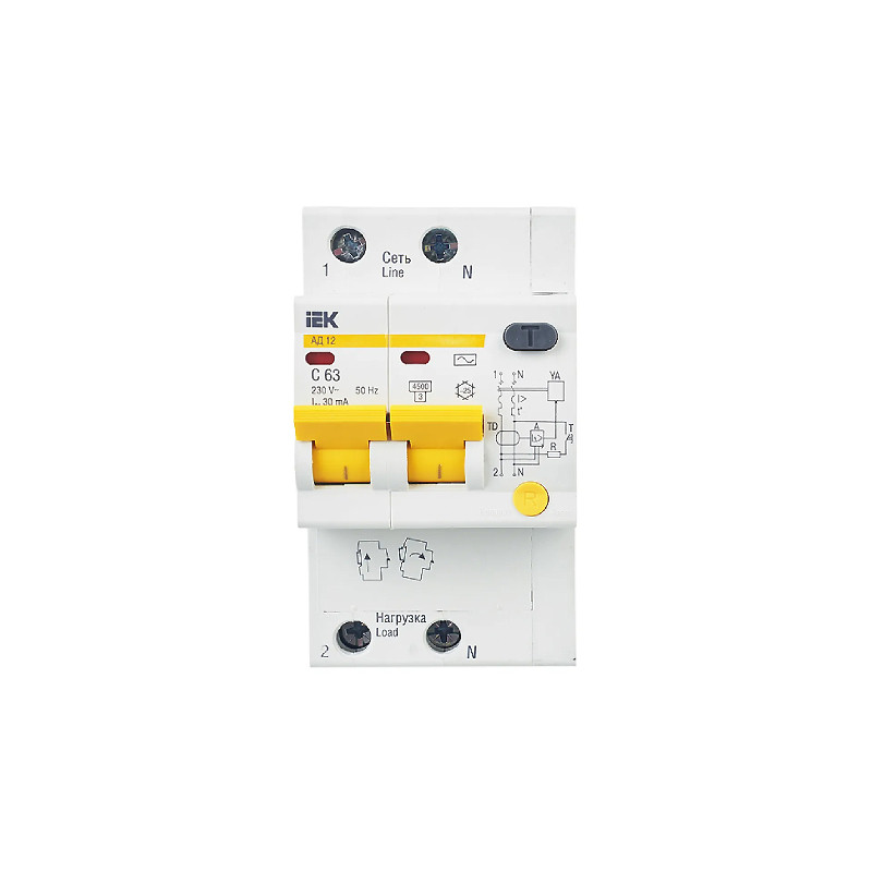 УЗО АД 12 (2ф) 63А IEK (4/32)