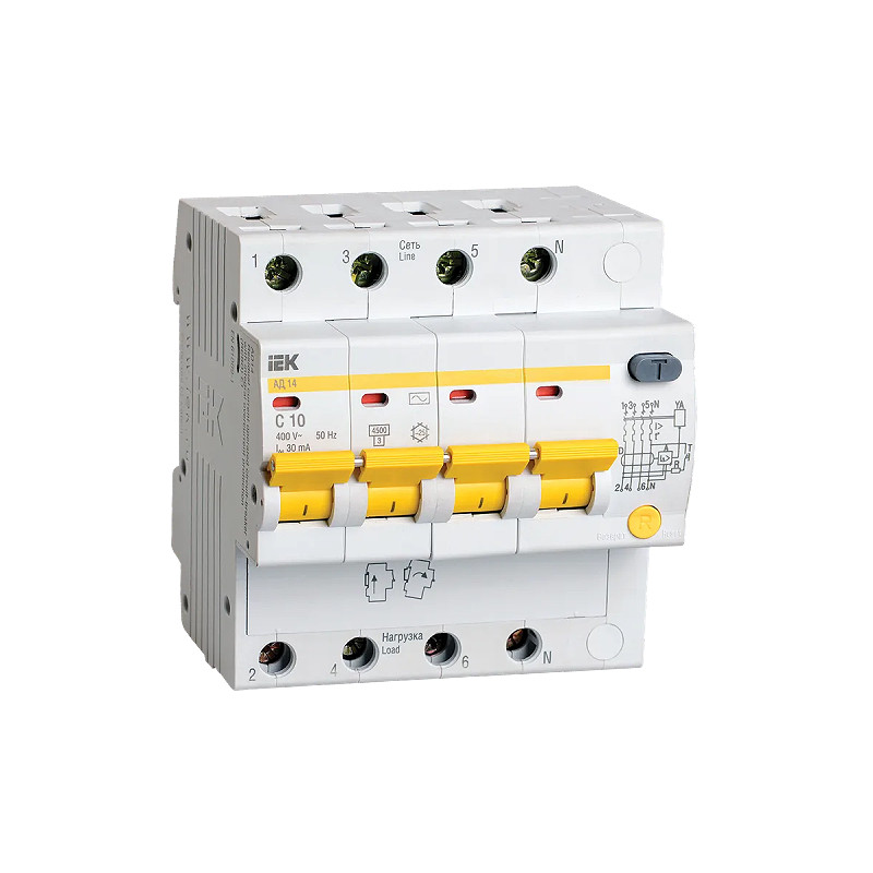 УЗО АД 14 (4ф) 10А IEK (3/24)