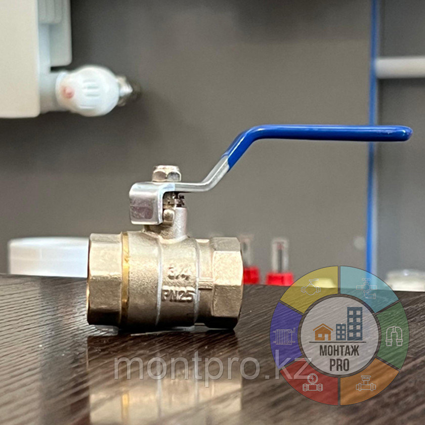 Кран шаровой латунный внутренний внутренний (мама-мама) Ду 25 (1), фото 1