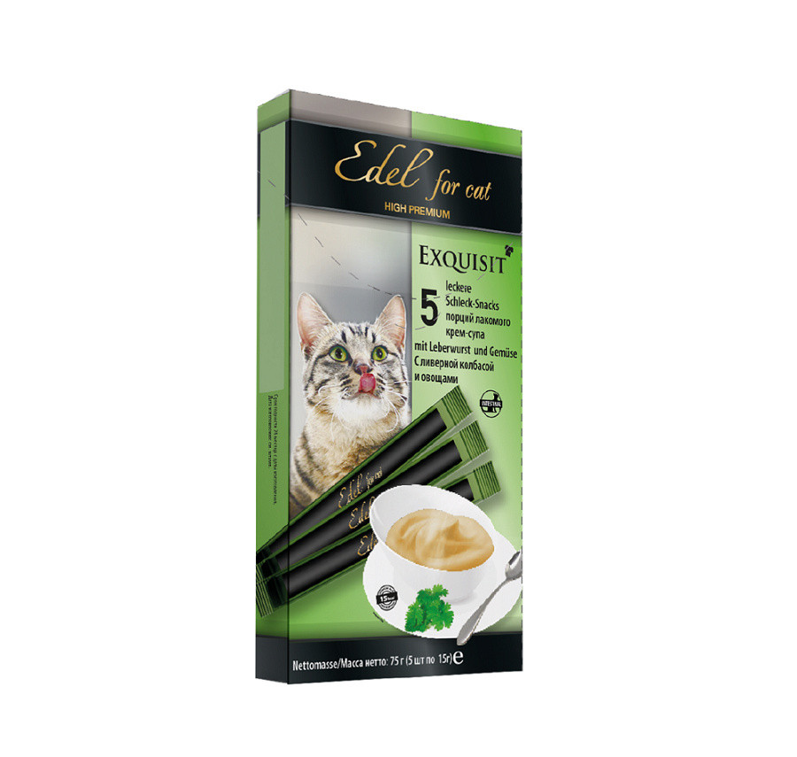 Edel Cat Лакомство для кошек Крем-суп Ливерная колбаса, овощи