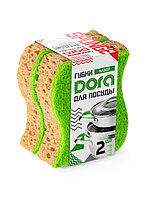 Набор губок Dora из крупнопористого поролона 11х8х3,5см, 2шт/упак (100)