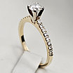 Золотое кольцо 16,8р с бриллиантами 0,3 Ct I1/G  VG, 0.13 VS2/H VG, фото 8
