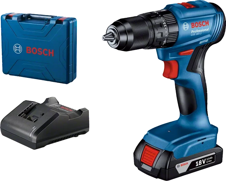 АККУМУЛЯТОРНАЯ ДРЕЛЬ-ШУРУПОВЁРТ​​​​​​​ Bosch GSB 185-LI PROFESSIONAL​​​​​​​ (версия с 1 аккумулят. в кейсе)
