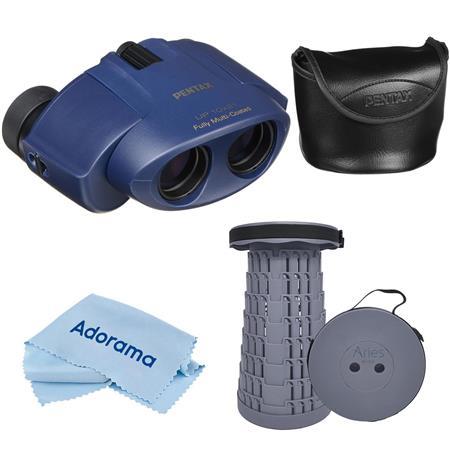 Бинокль Японский Pentax 10x21 UP Series Porro Prism, синий, с телескопическим стулом/креслом, фото 1