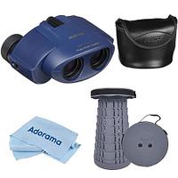 Бинокль Японский Pentax 10x21 UP Series Porro Prism, синий, с телескопическим стулом/креслом