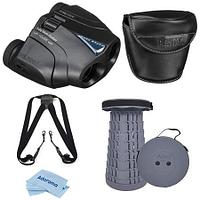 Бинокль Японский Pentax 10x25 UP Series Porro Prism, черный, с телескопическим стулом/креслом