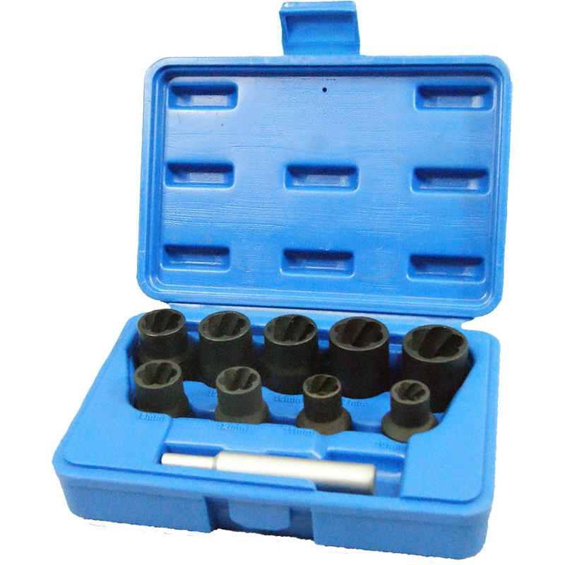 Набор торцевых головок для поврежденных гаек и болтов 10-19 мм кейс 10 предметов МАСТАК 109-30010C, фото 1