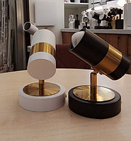 Поворотное бра черное с золотом, белое с золотом
