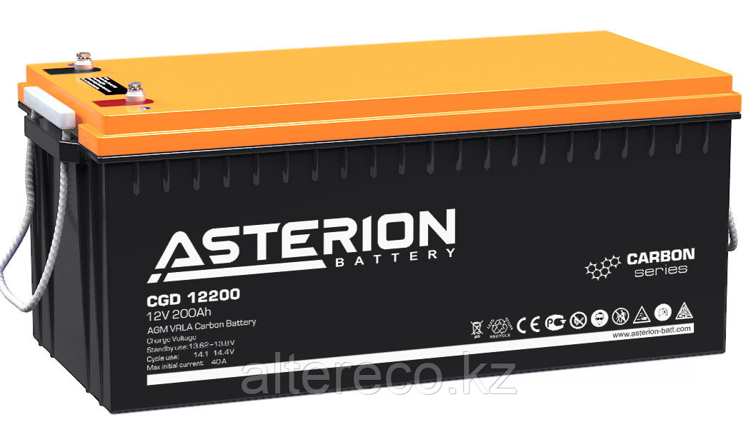 Карбоновый аккумулятор Asterion (Delta) CGD 12200 (12В, 200Ач)
