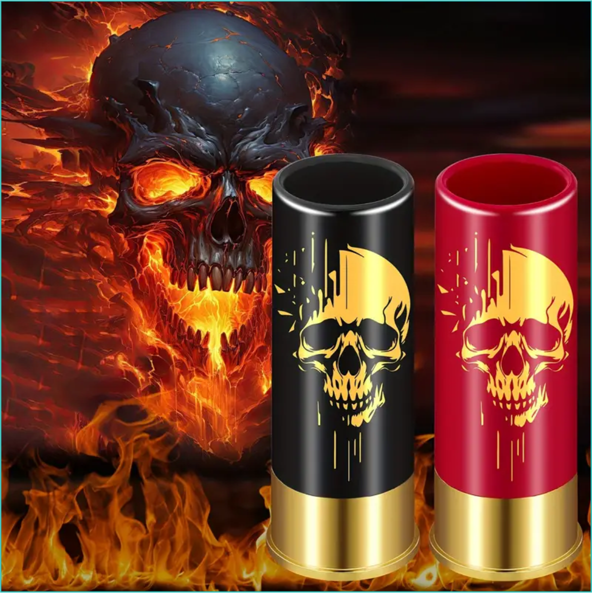 Набор стопок "Патроны с черепом" Red & Black (2 шт.), фото 1