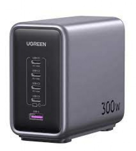 UGREEN 90903B Зарядное устройство сетевое CD333 1*USB-A+4*USB-C 300W Desktop Fast Charger