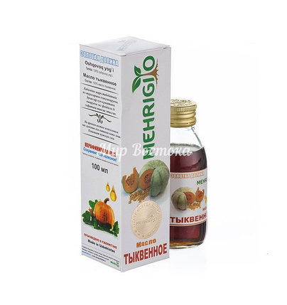 Масло нерафинированное "Золотая долина" из семян тыквы Mehrigiyo (100 мл, Узбекистан), фото 1