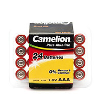 Батарейка CAMELION Тип батареи AAA (Мизинчиковая) Plus Alkaline  AAA  1.5V  1250 mAh  в упаковке 24 шт.