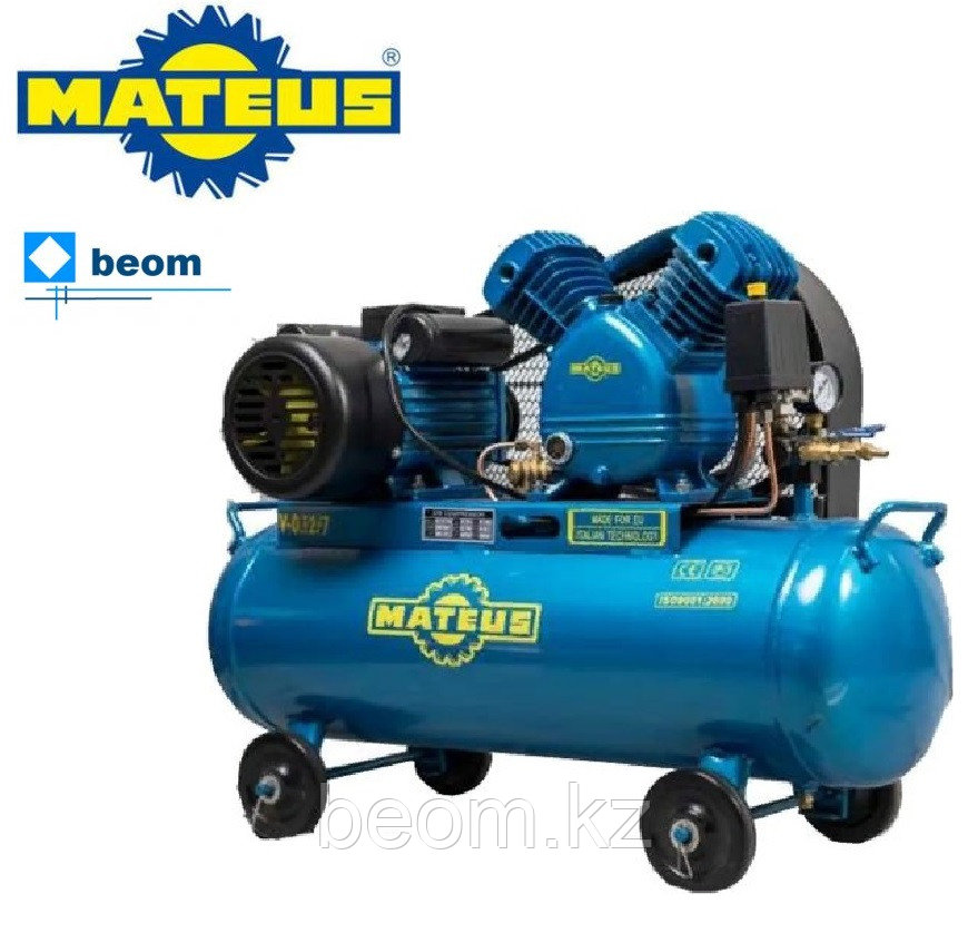 Компрессор Mateus MS03302 (YV-0.08), (1.1 / 1.5 кВт/л.с | 80 л/мин | Бак 40 л | 8 бар | 220в  | Вес: 66 кг ), фото 1