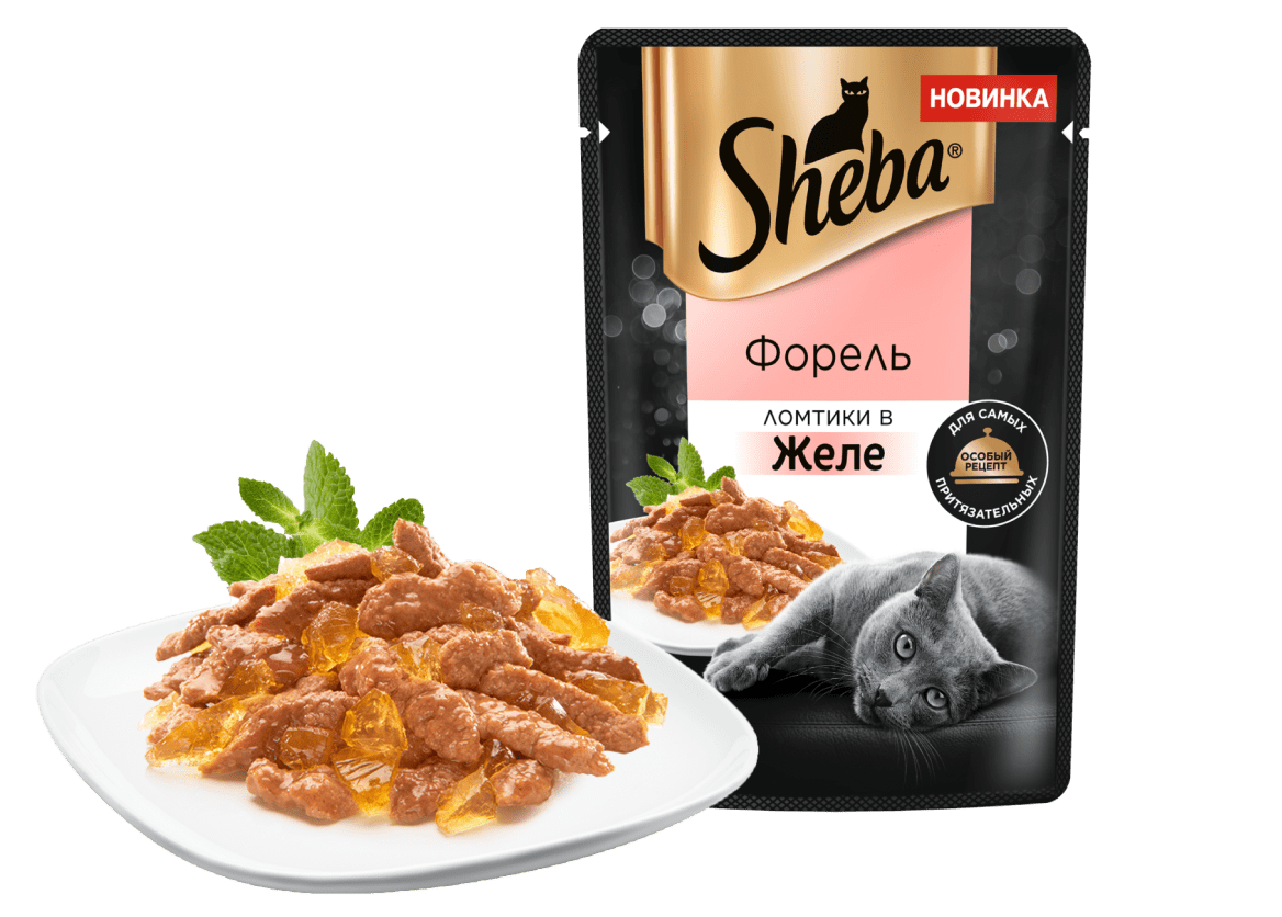 Шеба Влажный корм для кошек Форель в желе