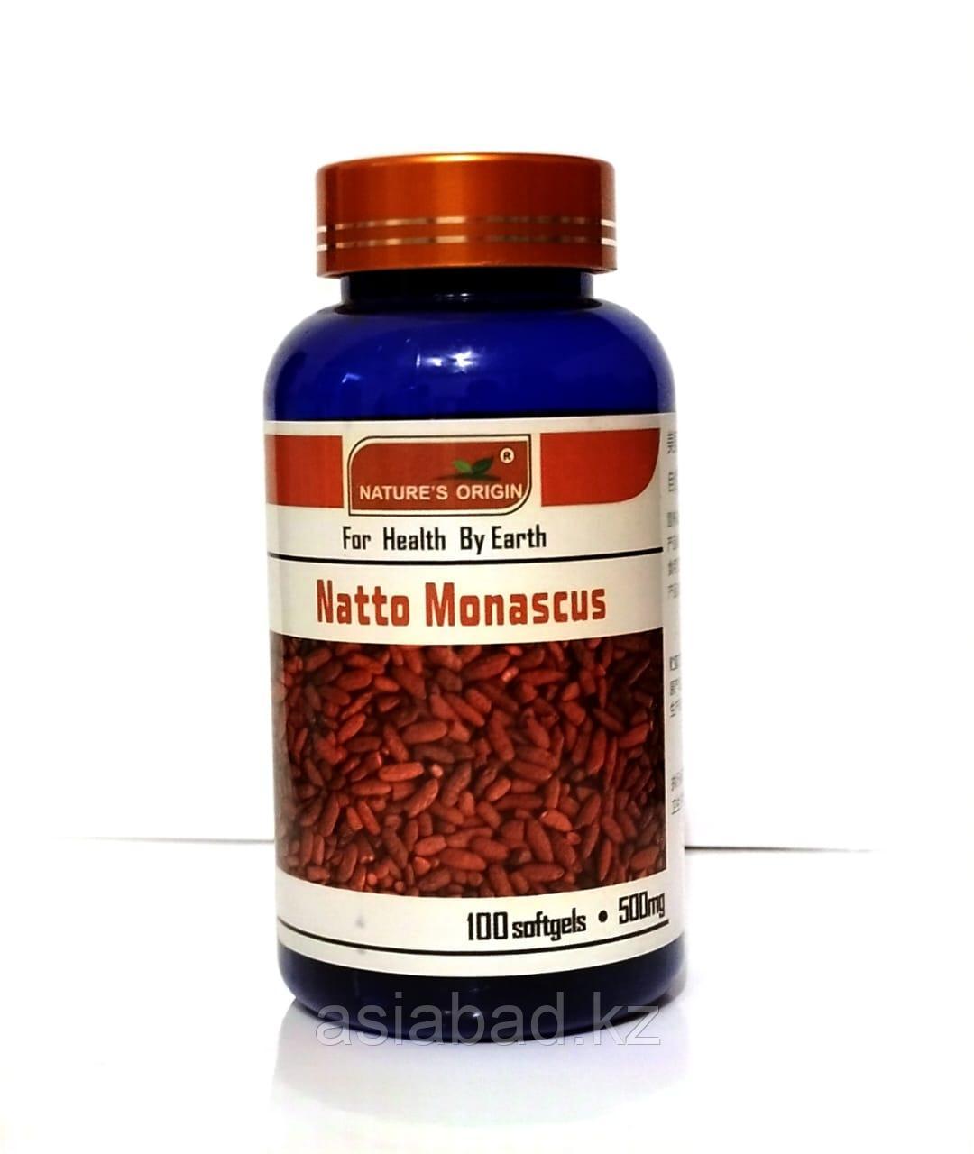 Natto Monascus - Капсулы с красным дрожжевым рисом, анти-тромботические 100 капсул, фото 1