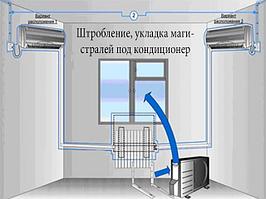 Штробление стены под прокладку труб для Кондиционеров