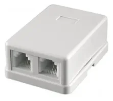 Розетка телефонная 6P4C RJ-11 внешняя 2 порта, белая