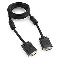 Кабель VGA Premium Cablexpert CC-PPVGA-6B, 15M/15M, 1.8м, черный, двойной экран, феррит.кольца, паке