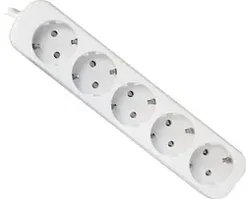 Удлинитель Defender с заземлением E518 1.8 м, 5 розеток белый