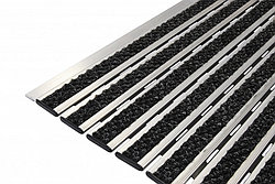 Алюминьевая придверная решетка "Респект" (не требует монтажа) комб. Текстиль под заказ кв.м