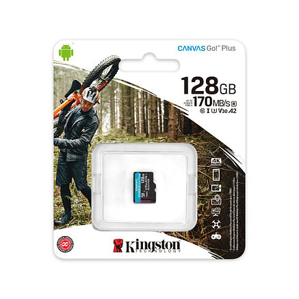Карта памяти Kingston SDCG3/128GBSP A2 U3 V30 128GB без адаптера 2-006802, фото 3