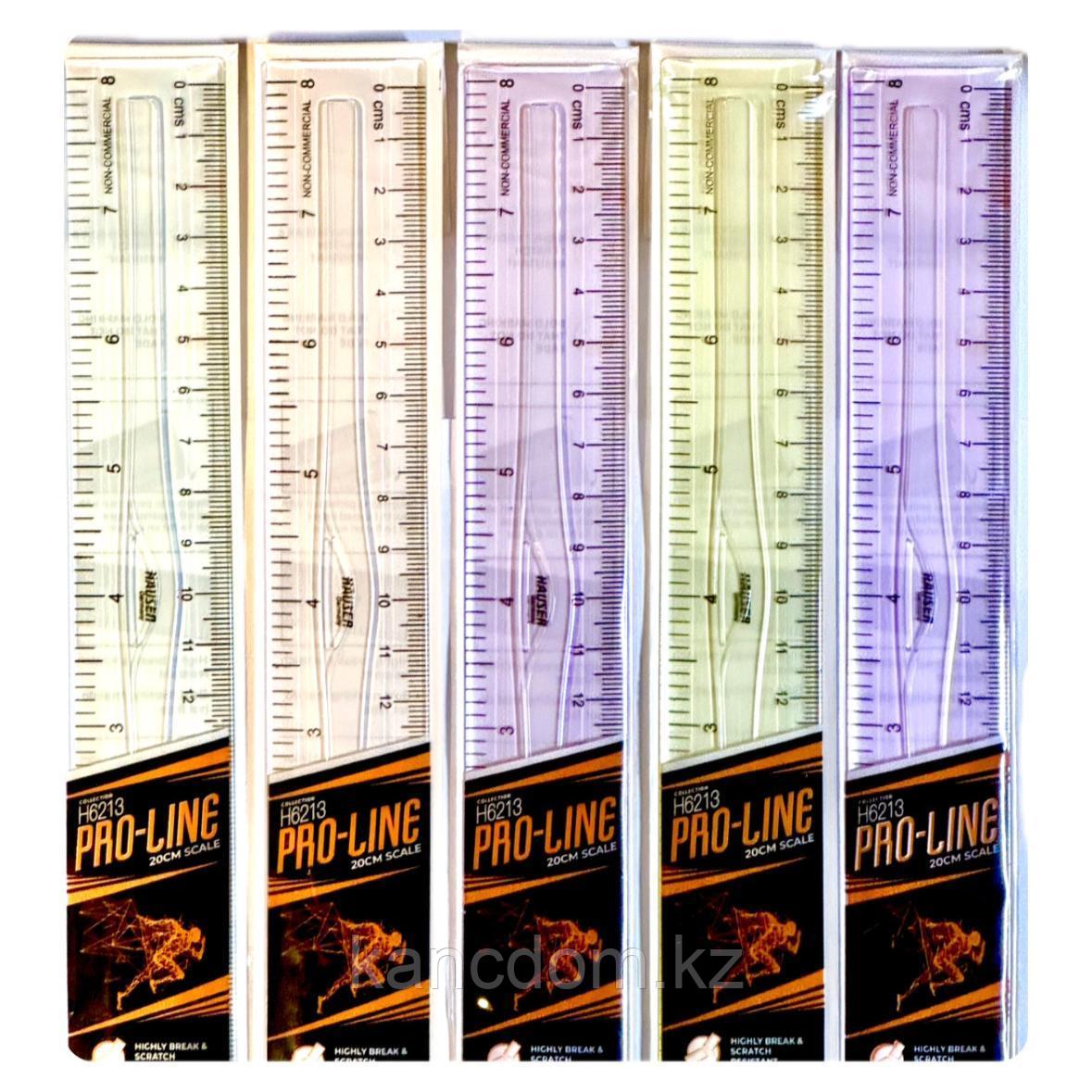 Линейка 20см Hauser прозрачная, пластиковая, H6213