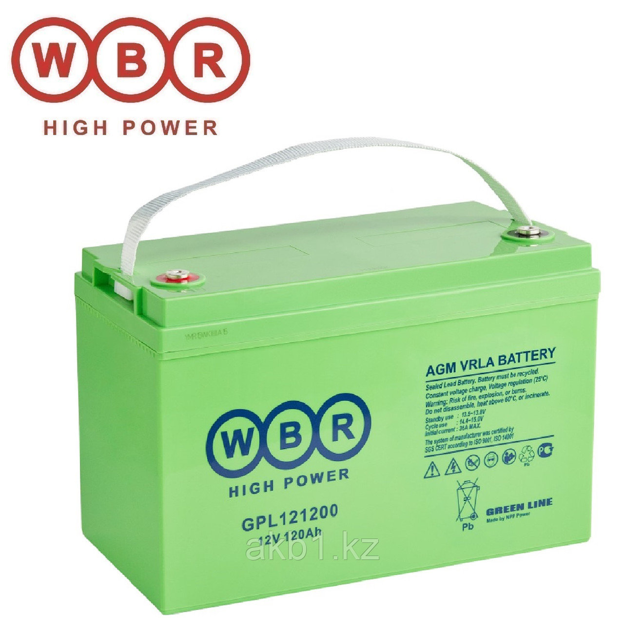 Аккумулятор WBR GPL 121200 (12В /120Ач) 338x170x217