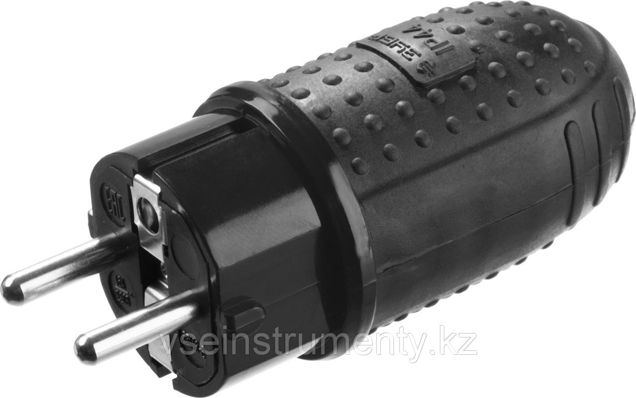 ЗУБР IP44, 16 A/220 В, обрезиненная вилка, Профессионал (55116-B), фото 1