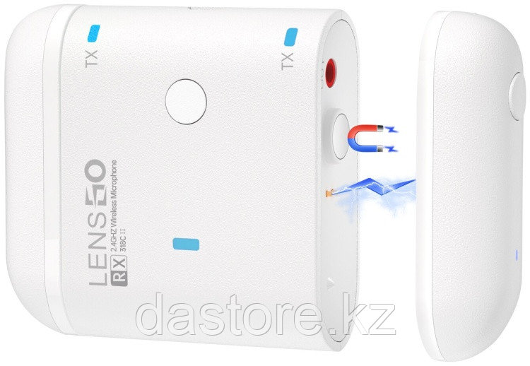 LENSGO 318C II White/ Беспроводной петличный микрофон для смартфона