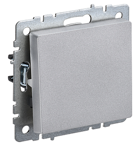BRITE Выключатель 1-клавишный самовозвратный 10А ВС10-1-4-БрА алюминий IEK