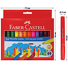 Фломастеры Faber-Castell "Замок" "Jumbo", 24цв., утолщенные, смываемые, картон, европодвес, фото 4