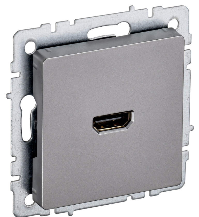 BRITE Розетка HDMI РHDMI-0-БрС сталь IEK