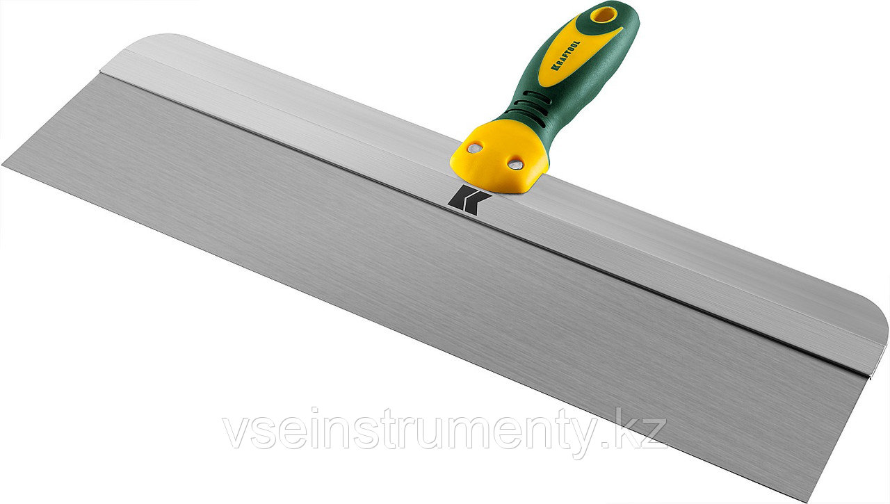 KRAFTOOL 450 мм, широкое полотно, алюминиевая направляющая, двухкомпонентная ручка, нержавеющий, фасадный, фото 1