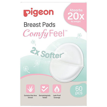 Pigeon Comfy Feel Breast Pads Вкладыши для бюстгальтера с алоэ, 60 шт
